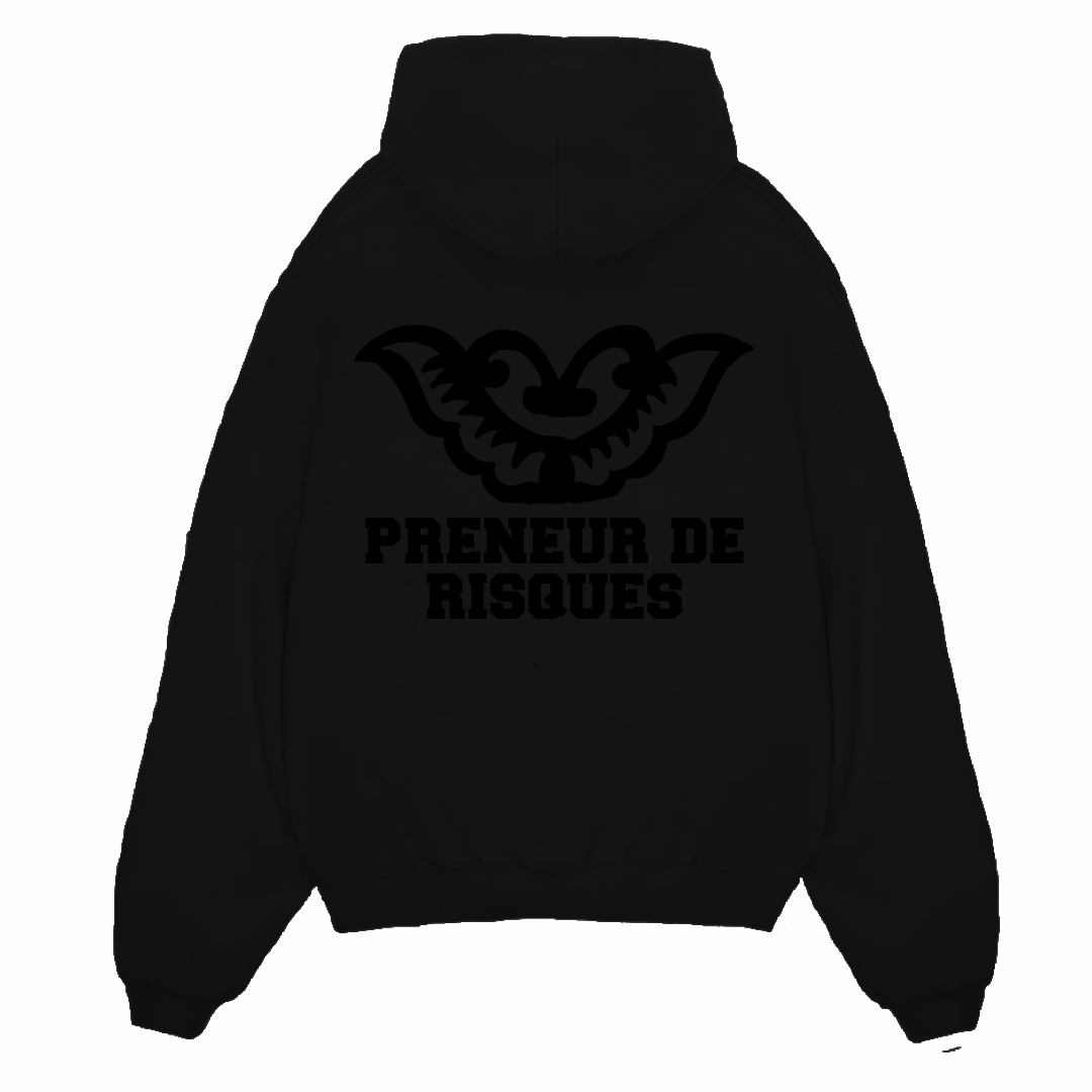 Black Prenuer De Risques Zip-Up Hoodie