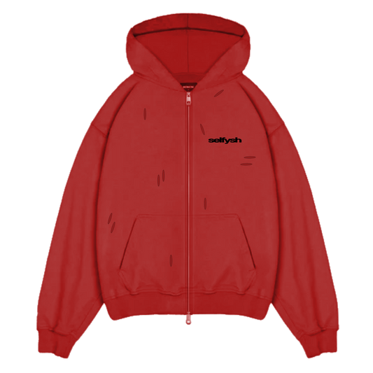 Distressed Lightweight Zip Hoodie